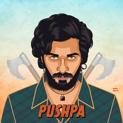 Pushpa Movie Caricature allu arjun art bollywood branding dpicso graphic graphic design hand drawn illustration movie poster pranjal procreate pushpa