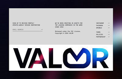 Valor - Footer design footer section landing page ui web design