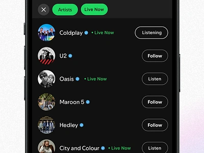 🎤 Spotify Live app design product design product designer spotify ui uxdesign