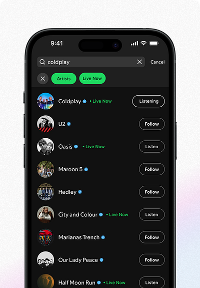 🎤 Spotify Live app design product design product designer spotify ui uxdesign