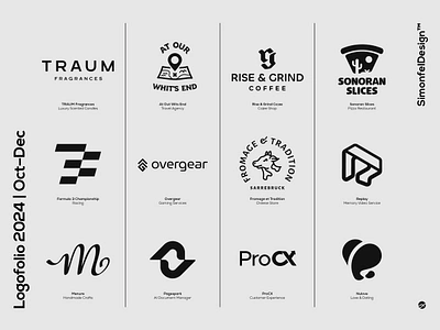 Logofolio 2024 Collection - Part 3 2024 arizona desert cheese coffee cow customer experience document formula 1 formula 3 fragrance gaming heart logo collection love pizza play button replay scented candle travel typography