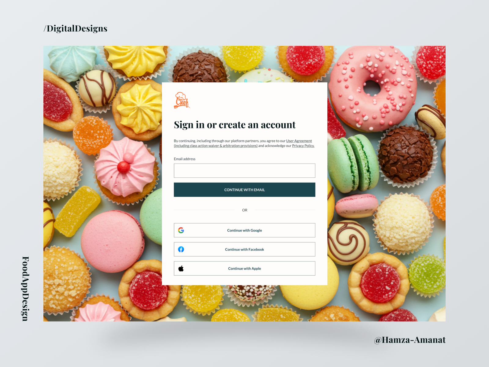 Food App Login Screen UI Design cleanui creativedesign designinspiration foodappdesign foodlovers loginform loginpage loginscreen minimaldesign recipewebsite responsivedesign uitrends uiuxdesign userinterface webappdesign