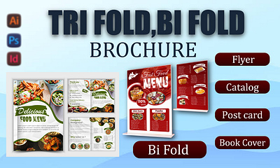 Tri fold and Bi fold Brochure Design bi fold brochure book cover contact corporate brochure creative eye catching flyer liflate menu design modern post card poster real estate brochure travel brochure tri fold brochure unique