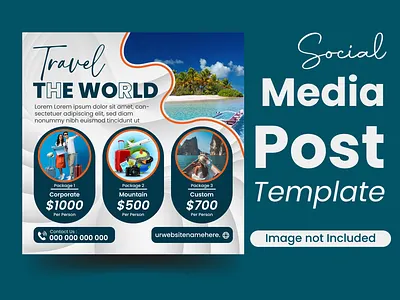 Travel Social media post design template adventure contact dream destination explore feel the freedom journey luxury resorts package paradise found plan your trip postcard worthy price road trips start exploring sunsets sunrises travel deals travel made easy vacation vibrant colors