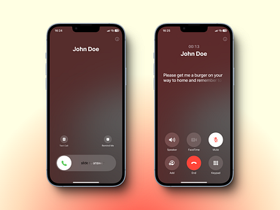 Text Call feature (concept) in iOS with real-time transcription. app apple call concept design feature idea ios iphone ui ux