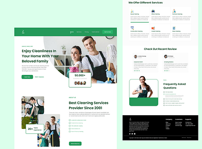 Cleaning Website Design adobe xd cleaning website design figma graphic design minimal website design modern website ui ui design ux design ux reserach website design