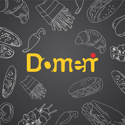 Domeni Logo branding burger cafe fastfood graphic design illustration logo pizza restaurant sandwich vector