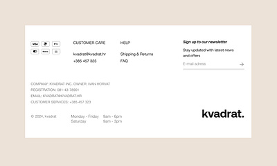 kvadrat pt.03 design ecommerce footer store ui ux web