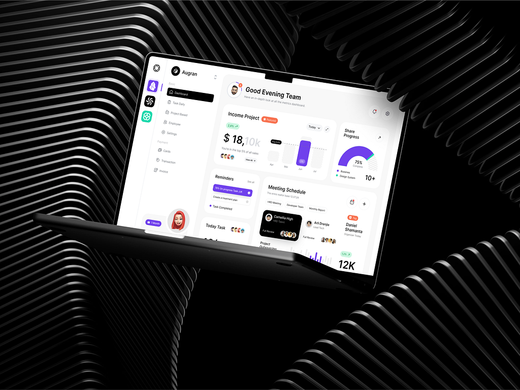 Dashboard UI UX Design by Umair Hafeez on Dribbble image.