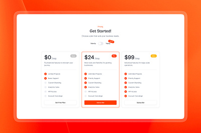 Pricing Page - Saas Framer Template https://pixo.framer.website/ branding bur bussines design framer framer template landing landing page minimal modern orangr pricing saas template ui