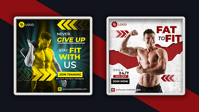 GYM Social Media Post design exercise fitness fitness post graphic art graphic design graphics gym gymming photoshop photoshop art photoshop graphics promotion post red social media post workout