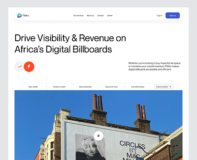 Digital-Out-Of-Home (DOOH) Website advertising advertising website digital billboards digital marketing digital marketing website dooh dooh landing page marketing ui design