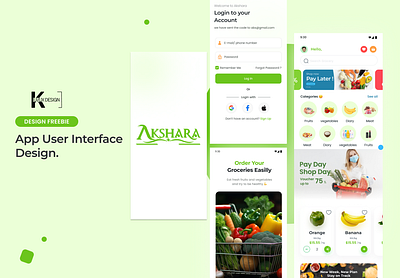 Healthy Food Mobile App AKSHARA UI/UX Agency branding design graphic design kamini 23 ui