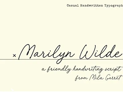 Marilyn Wilde Handwriting Script calligraphy font charming font chic font classy font cursive font friendly hand lettered font handwriting font handwriting script handwritten font instagram font ligature font logo font marilyn wilde handwriting script minimalist script modern font quote font signature font website font wedding font