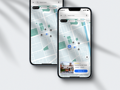 Navigation App animation design interaction design location map map design mobile navigation app ui ux uxui