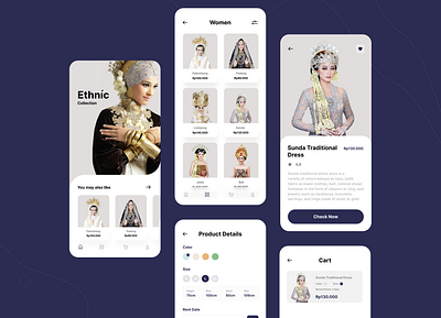 Dress Rent Ethnic Collection - UI UX dress rent dress rent apps ethnic indonesian traditional dress minimal rental apps traditional dress ui