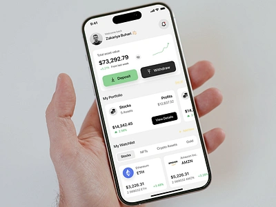 WealthSphere - Invest App (Light mode) app design cryprocurrency design figma design finance fintech fintech app fintech design interface investment investment app mobile app mobile application product design stock stock exchange ui uiux uiux design ux