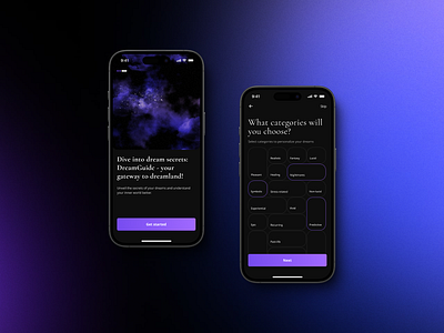 DreamGuide – Your Gateway to Dreamland! app design mobile ui ux