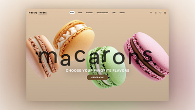 Pastry Treats Macarons concept page branding graphic design macarons ui web webdesign