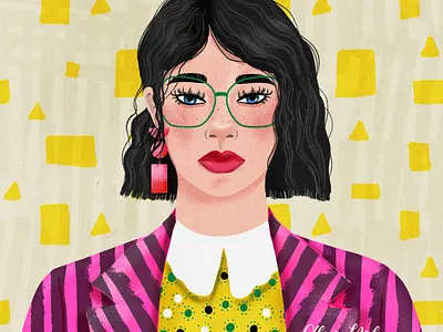 DTIYS January character design design draw this in your style drawing challenge dtiys editorial design female illustrator female portrait fun with faces hand drawn illustration procreate