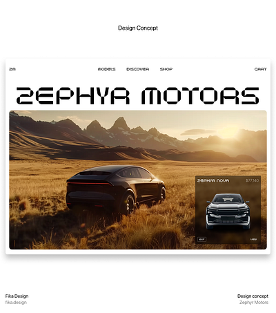 Zephyr Motors - Car Website Design graphic design hero section ui web design