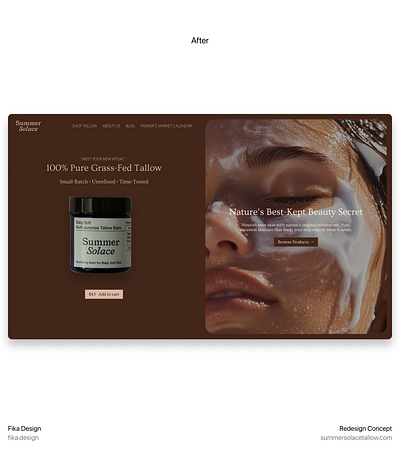 Natural Skincare Hero Section Design dashboard hero section natural skincare ui ux web design