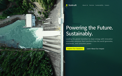 Sustainable energy web design - hero section hero section redesign hydroelectric power solar power sustainable energy ui ux web design wind power