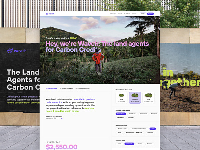 Wavelr Carbon Credit Brand, Platform & Website 3d 3d animation animation brand branding carbon credits carbon neutral climate climate change content creation copywriting marketing nature nature based ui ux web design webflow website design