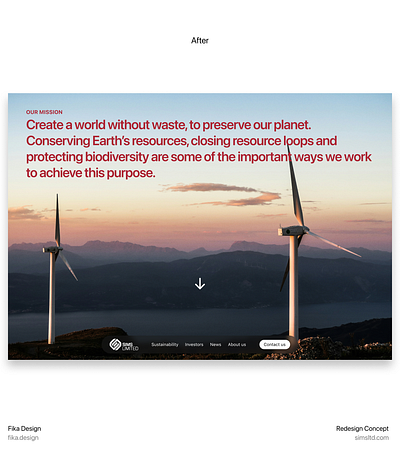 Sustainable energy hero design - web design concept hero section sustainable energy web design