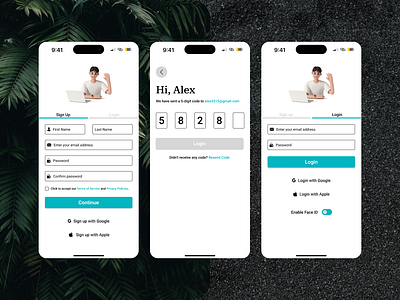 Signup and Login Pages design figma login mobile app signup ui ux