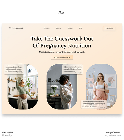 Pregnancy web design - hero section breastfeeding hero section meal plan app meal web design nutrition web design pregnancy web design