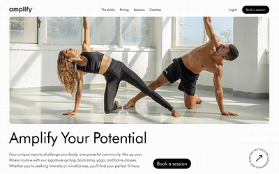 Pilates studio web design - hero section fitness hero section pilates pilates web design studio web design yoga yoga web design