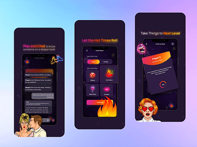 UI/UX Design for Truth or Dare : Game with AI Mobile app app design figma design interaction design mobile app design mobile ui design ui ux designer uiux uiux design web design wireframing