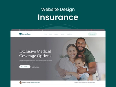 Insurance provider website UI design creative design creativity design hot product insurance landing page minimal design mockup ui ux website ui design