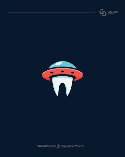 UFO Tooth logo animal brand branding design graphic design icon identity illustration logo logos scifi logo tooth ufo ui