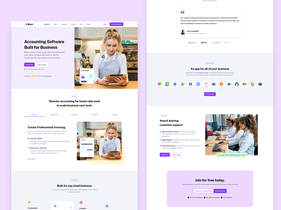 Modern Software Business Landing Page Design accounting business clean figma homepage landing page landingpage modern software ui ux