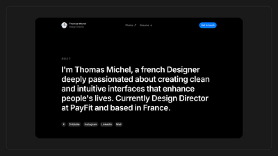 2025 Portfolio edition 🤜 case study dark designer director framer france french interface mention michel minimal payfit portfolio responsive thomas thomas michel thomasmichel ui ux website