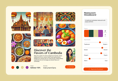 AI Moodboard Generator ai branding cambodia moodboard product design typography ui ux website design