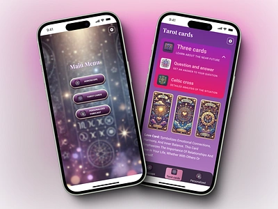 Horoscope/Tarot cards design game illustration mobile ui ux