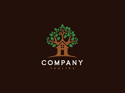 Tree house logo 3d animal animation brand branding company graphic design green home logo house icon illustration land logo logo logos motion graphics nature property real estate ui