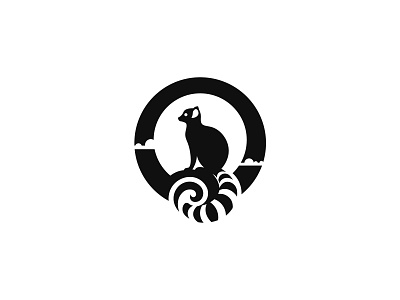 Lemur and moon logo 3d animal animation brand branding design graphic design icon illustration lemur logo logos moon motion graphics nature night ui wild