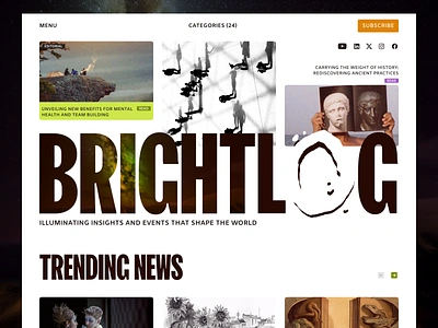 BrightLog: News Platform blog brightlog cleandesign conceptdesign flatdesigh graphic design information landing landingpage minimal modern news newsplatform popular typography ui ux web webdesign whitetheme