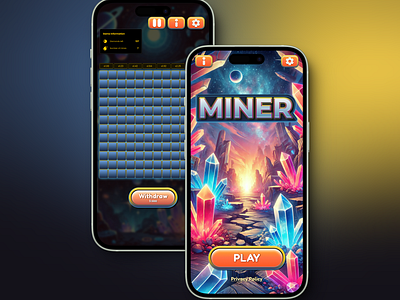 Miner design game illustration mobile ui ux