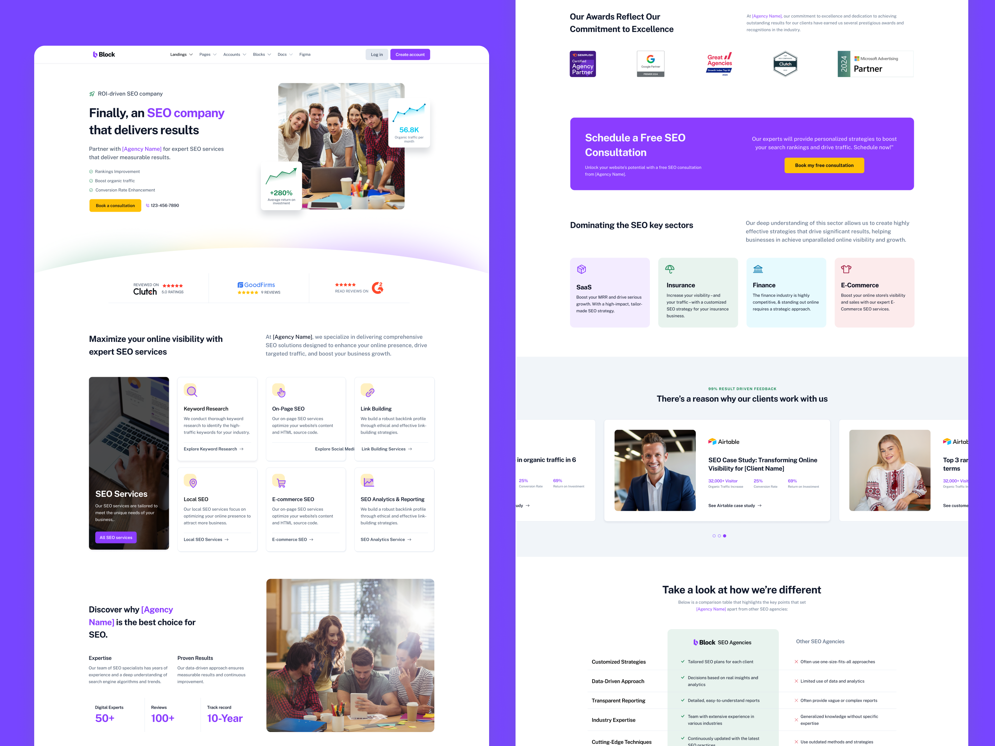 Example of Creative Landing & Website Figma Design