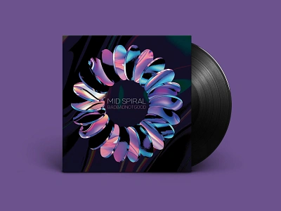 Mid Spiral - BADBADNOTGOOD abstract album art album cover bad blue cover art flower illustration jazz listen music not good pink purple record spin spiral twist vector vinyl