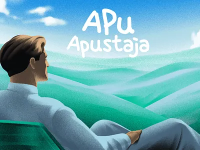 Apu Apustaja article about mental health adobe apu coin crypto editorial grainy graphic design identity illustration logo meme peace