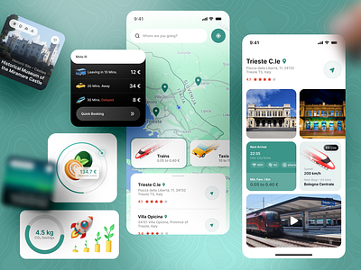 Smart & Economic Travel App UI Design best app design best travel app booking app eco tourism economic travel app economic travel booking maps app mobile app ui mobile ticketing travel app travel booking app travel card travel management travelling app trip planning ui ux