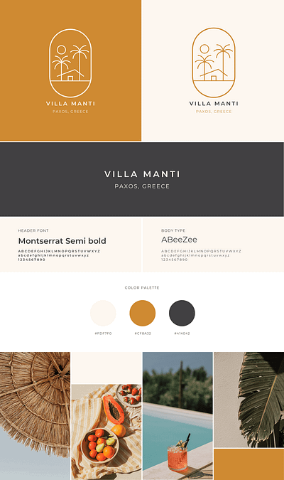 Villa Manti Brand Board branding graphic design logo