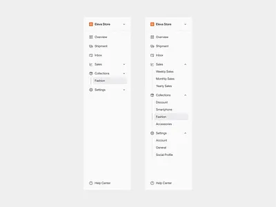 Collapsible Dashboard Navigation 🧑🏻‍💻 clean collapsible component dashboard design design system expandable icon interface menu minimal navbar navigation product saas sidebar sidenav simple ui website