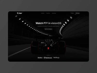 Lapz - Website Scrolling Hero Animation avp dark theme f1 formula 1 gsap lazp monaco scrolling animation vision pro visionos web web animation web design website